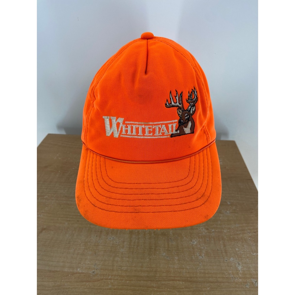 Vintage MMB Headwear Whitetail Deer Hunting Hat Blaze Orange Snapback USA Made
